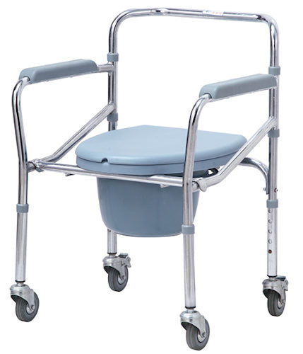 Commode chair with wheel